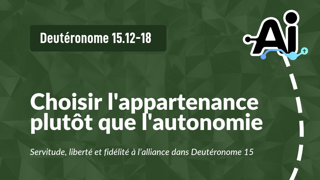 Choisir l'appartenance plutôt que l'autonomie
