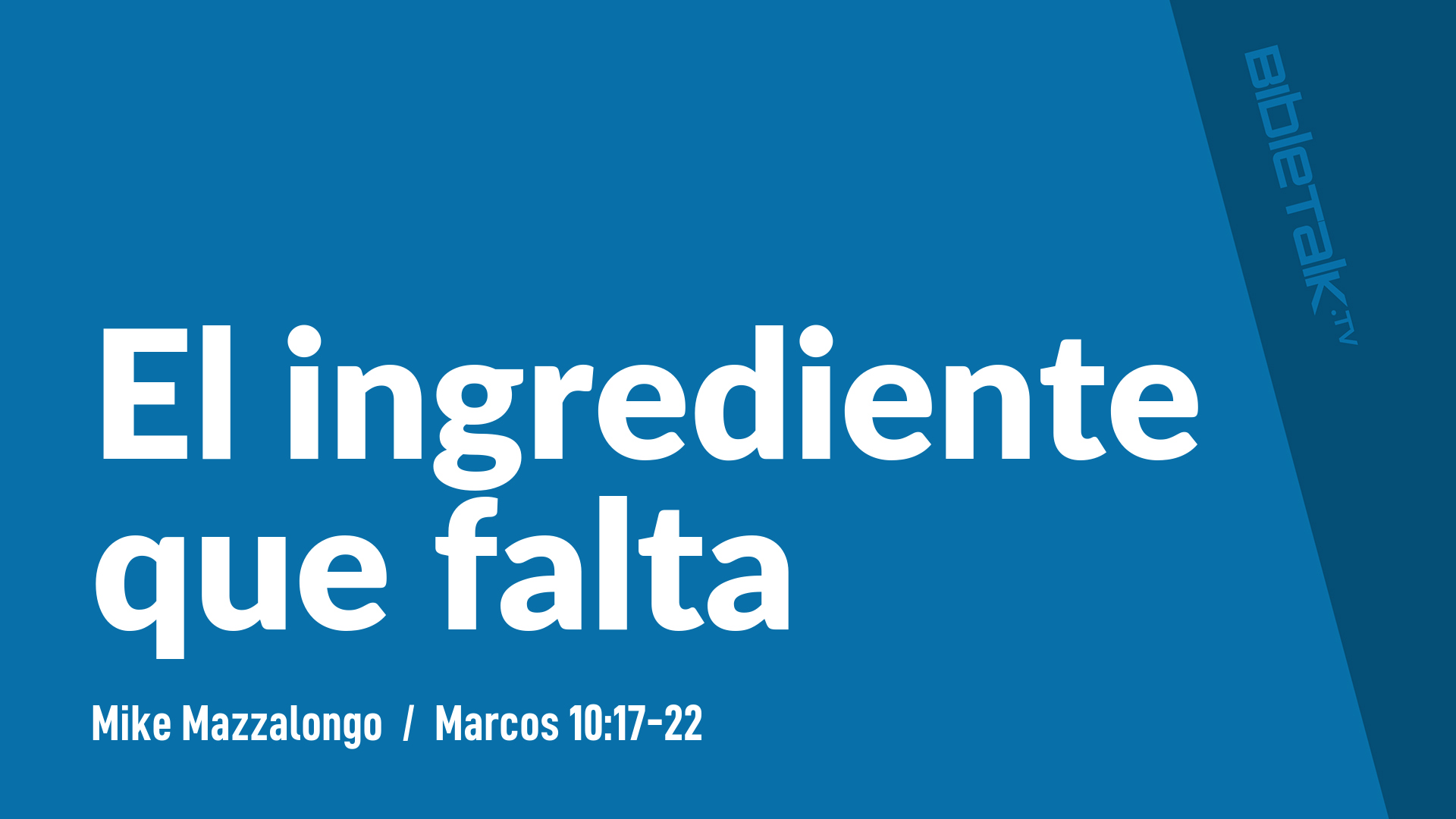El ingrediente que falta