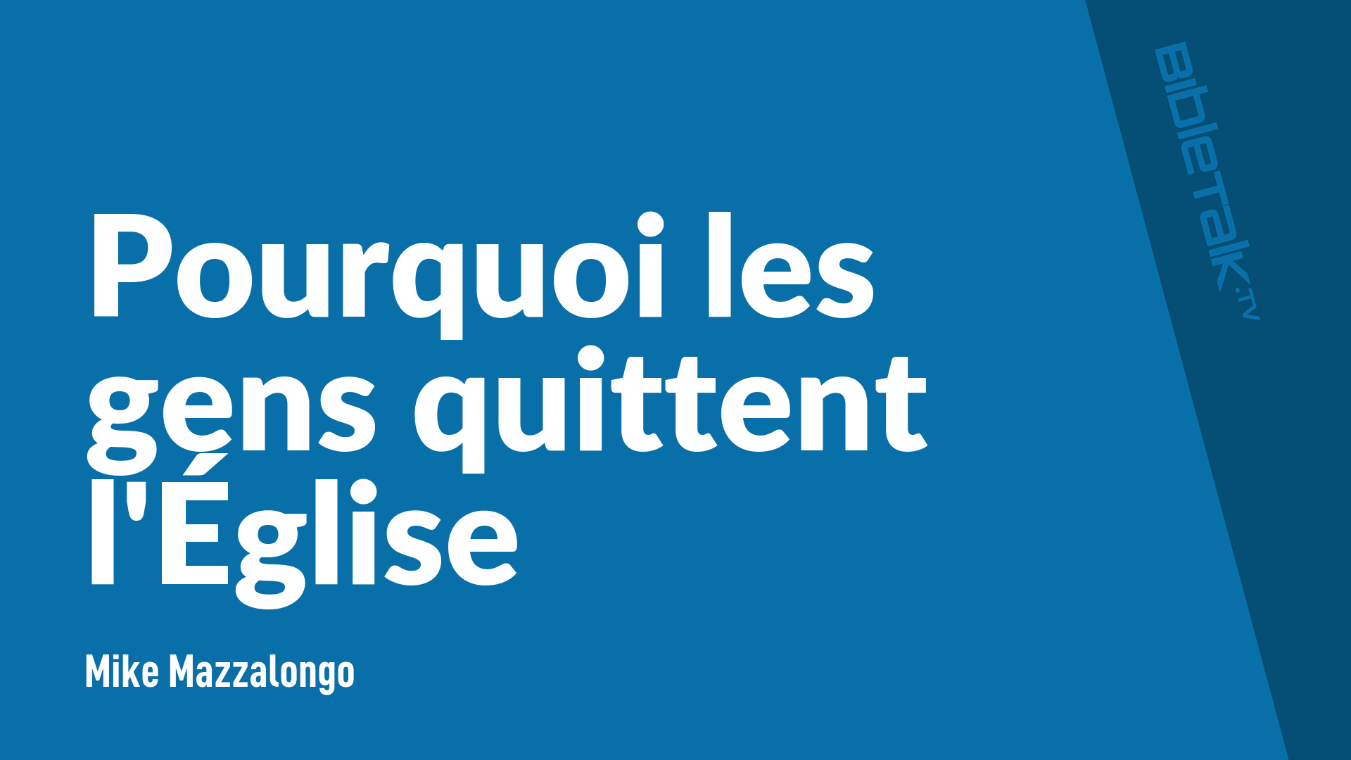 Pourquoi les gens quittent l'Église