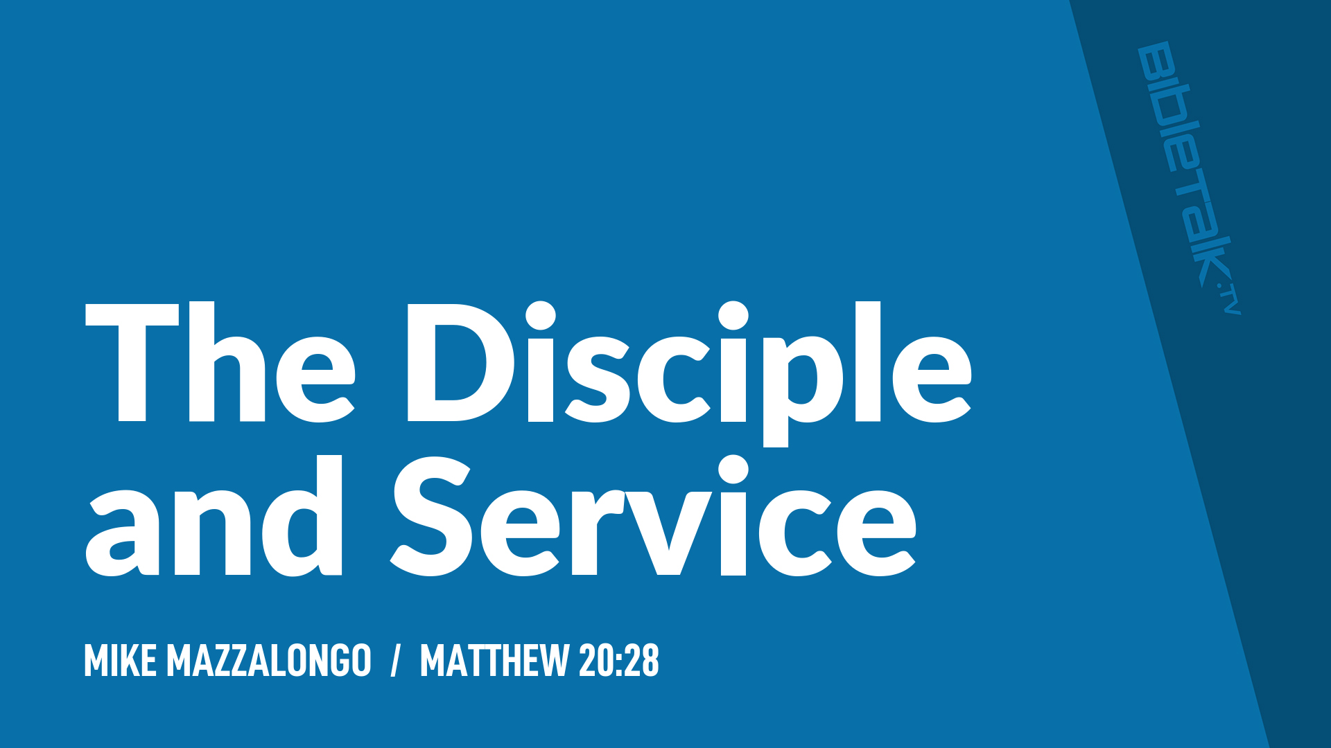 The Disciple and Service
