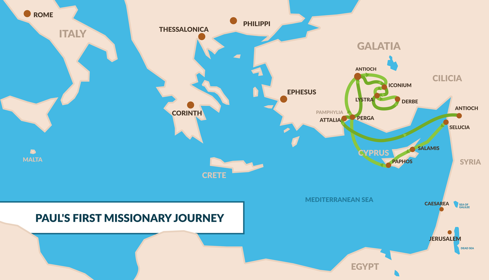 First missionary journey pauls Printable Timeline