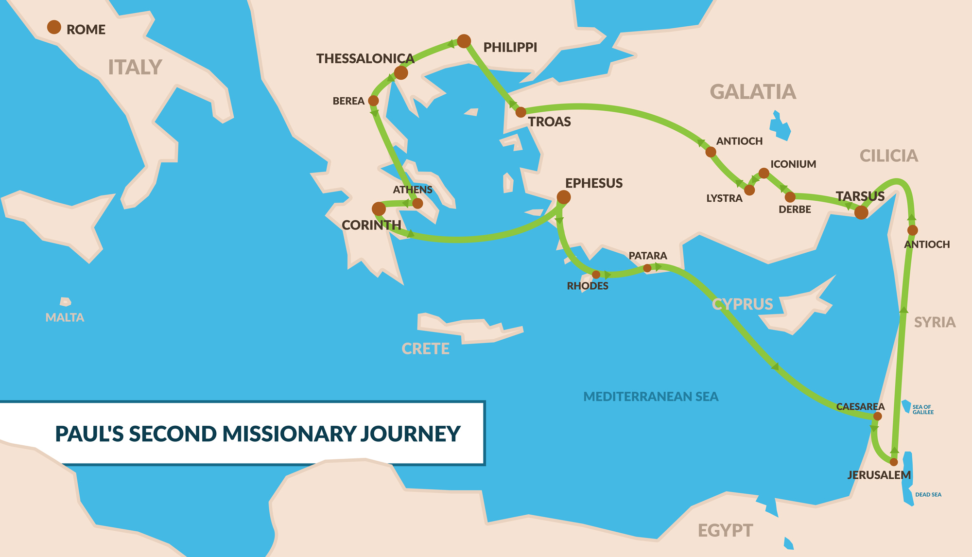 paul's second missionary journey in the bible